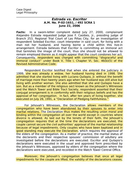 estrada vs escritor case digest